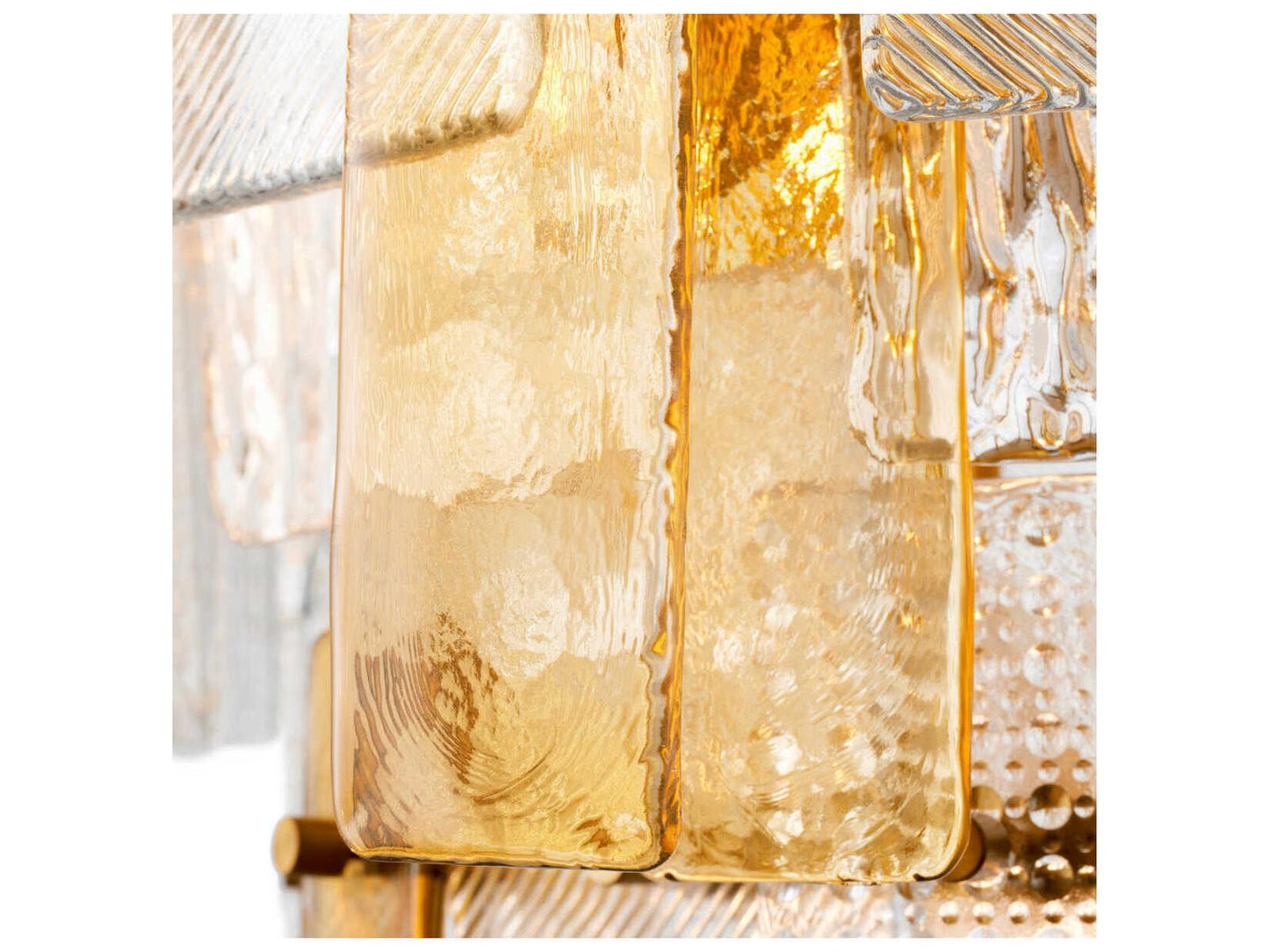 Eichholtz Cassiano 9-Light Structure Glass Chandelier in Antique Brass Finish