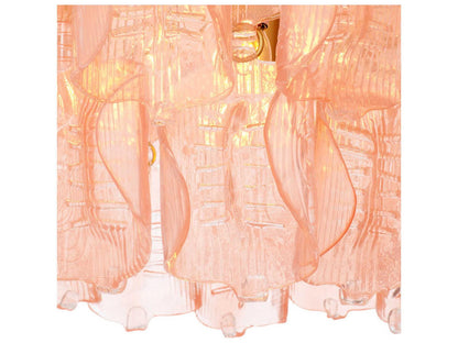 Eichholtz Solange 14-Light Chandelier with Pink Glass and Antique Brass Finish