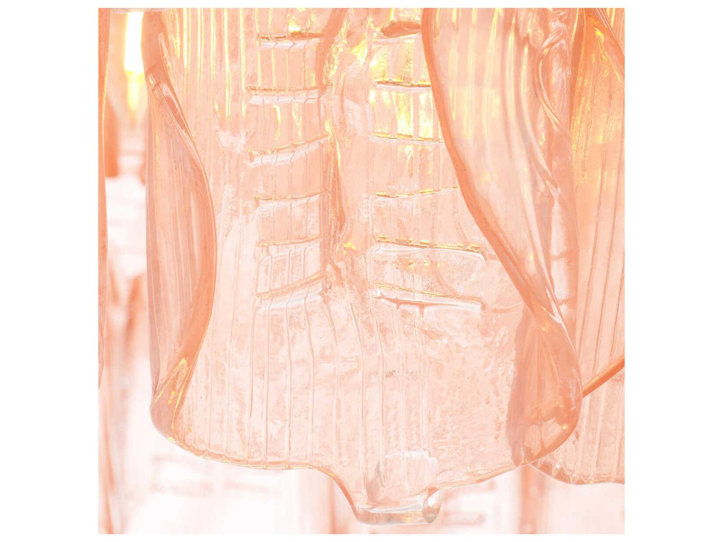 Eichholtz Solange 14-Light Chandelier with Pink Glass and Antique Brass Finish