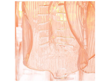 Eichholtz Solange 14-Light Chandelier with Pink Glass and Antique Brass Finish