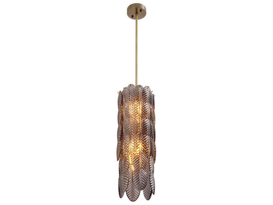 Eichholtz 6-Light Sahure Chandelier in Antique Bronze with Smoked Glass