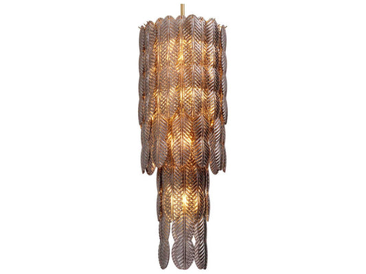 Eichholtz Sahure 18-Light Chandelier with Brushed Brass Finish and Smoke Glass