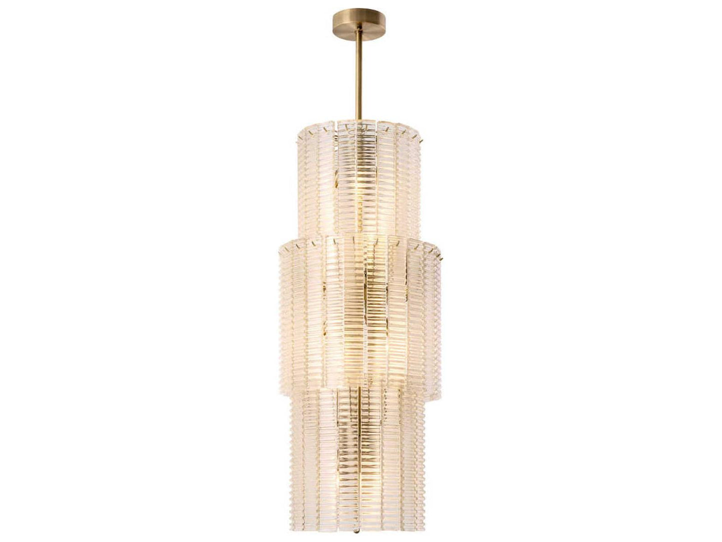 Eichholtz 15-Light Imperial Chandelier in Brushed Brass with Clear Glass