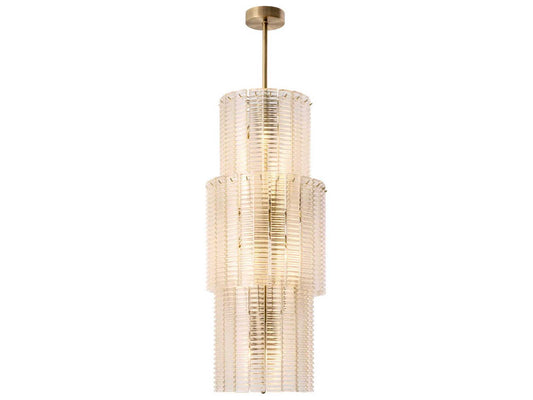 Eichholtz 15-Light Imperial Chandelier in Brushed Brass with Clear Glass