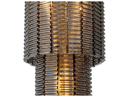 Eichholtz 6-Light Imperial Chandelier in Brushed Brass and Smoke Glass