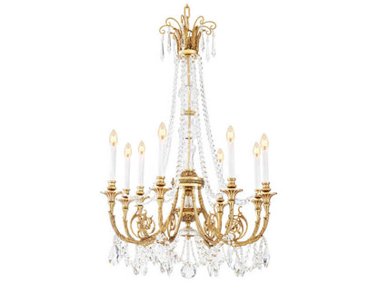 Eichholtz Duvaux 8-Light Traditional Crystal Chandelier in Antique Gold