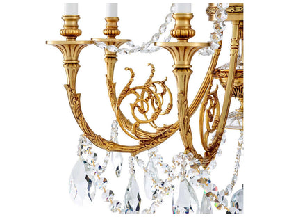 Eichholtz Duvaux 8-Light Traditional Crystal Chandelier in Antique Gold