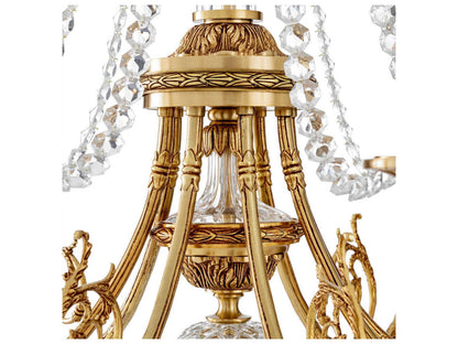 Eichholtz Duvaux 8-Light Traditional Crystal Chandelier in Antique Gold