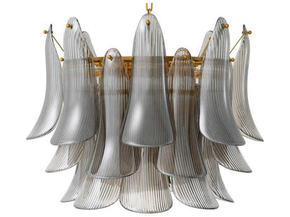 Eichholtz Amun 13-Light Tiered Chandelier in Brushed Brass with Smoke Glass