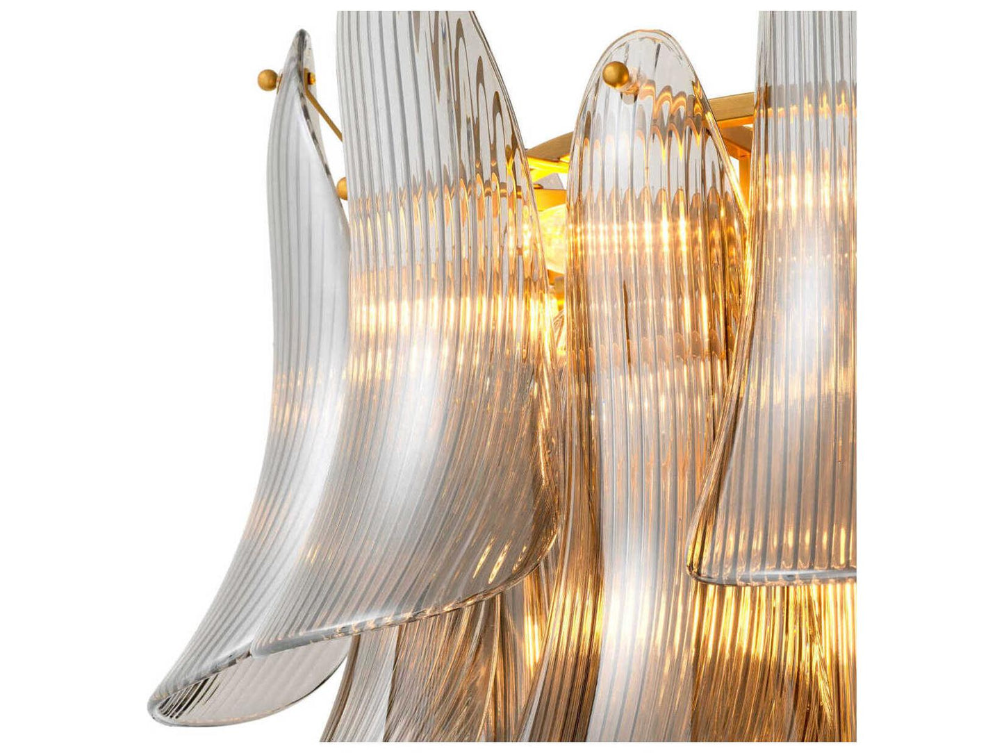 Eichholtz Amun 13-Light Tiered Chandelier in Brushed Brass with Smoke Glass