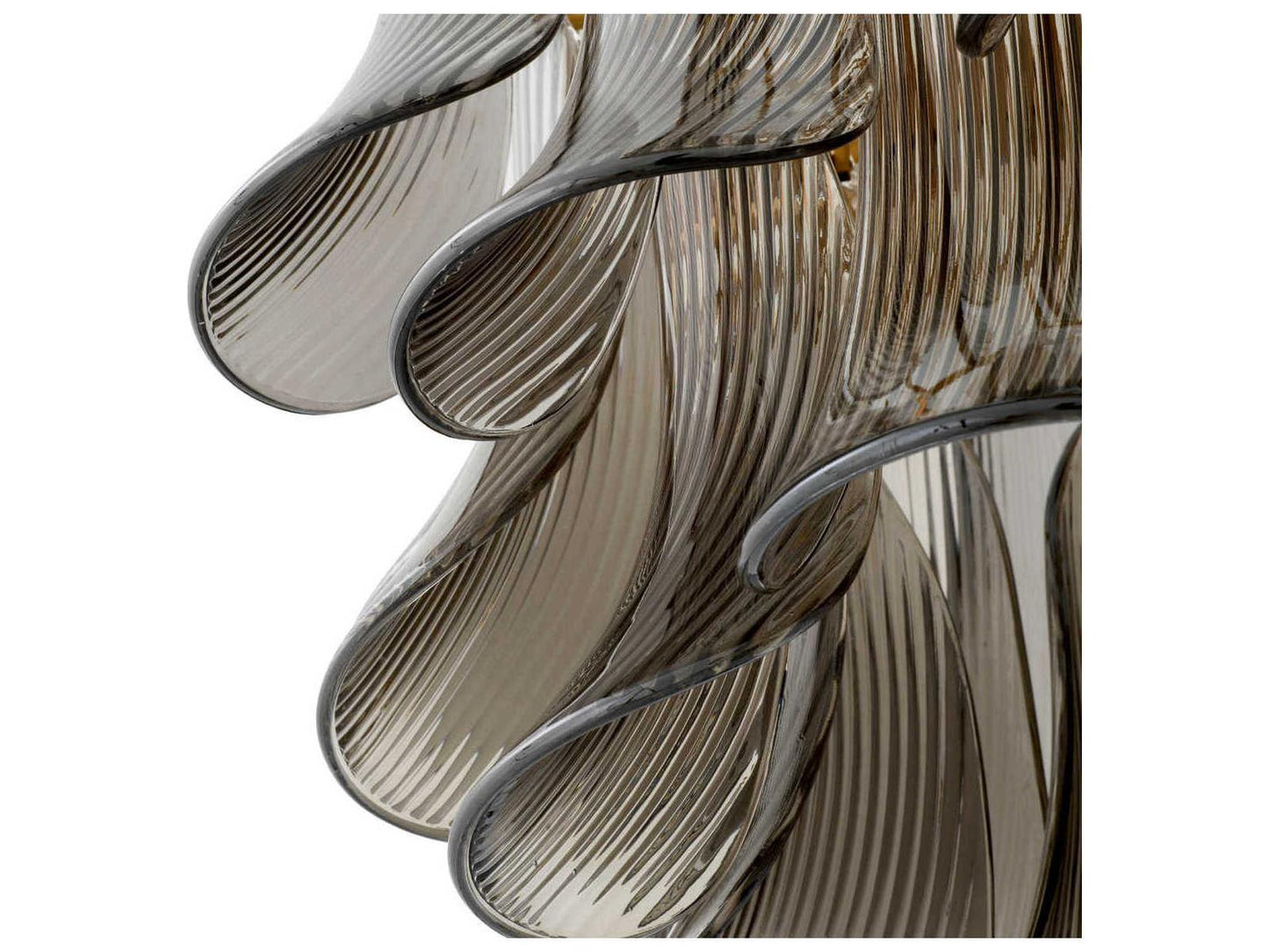 Eichholtz Amun 13-Light Tiered Chandelier in Brushed Brass with Smoke Glass
