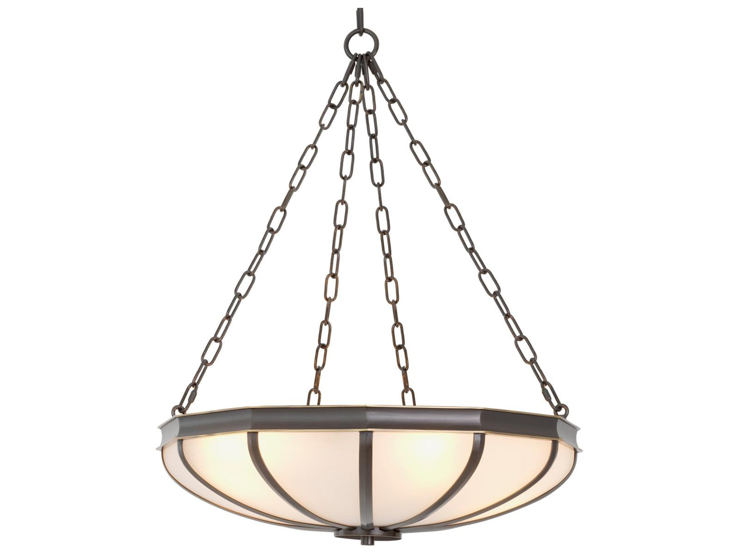 Eichholtz Jenkins S 4-Light Chandelier in Bronze with White Glass