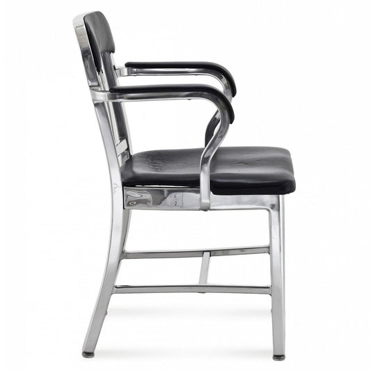 Navy Semi-Upholstered Armchair
