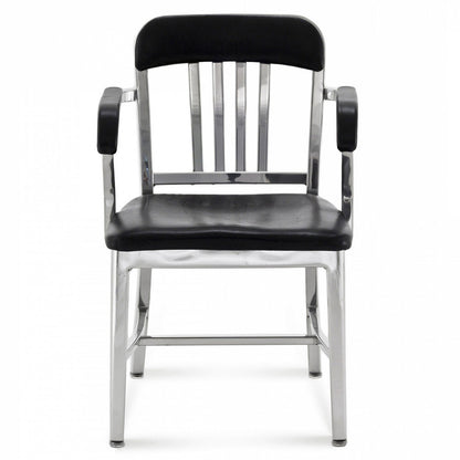 Navy Semi-Upholstered Armchair