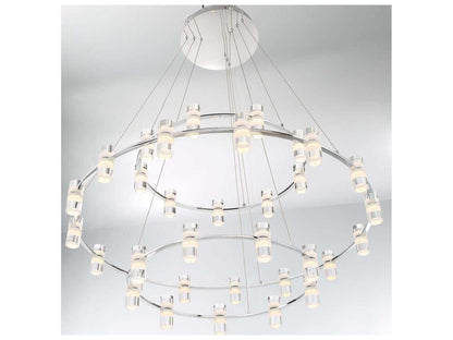 Eurofase Netto 33-Light Integrated LED Round Chandelier in Chrome