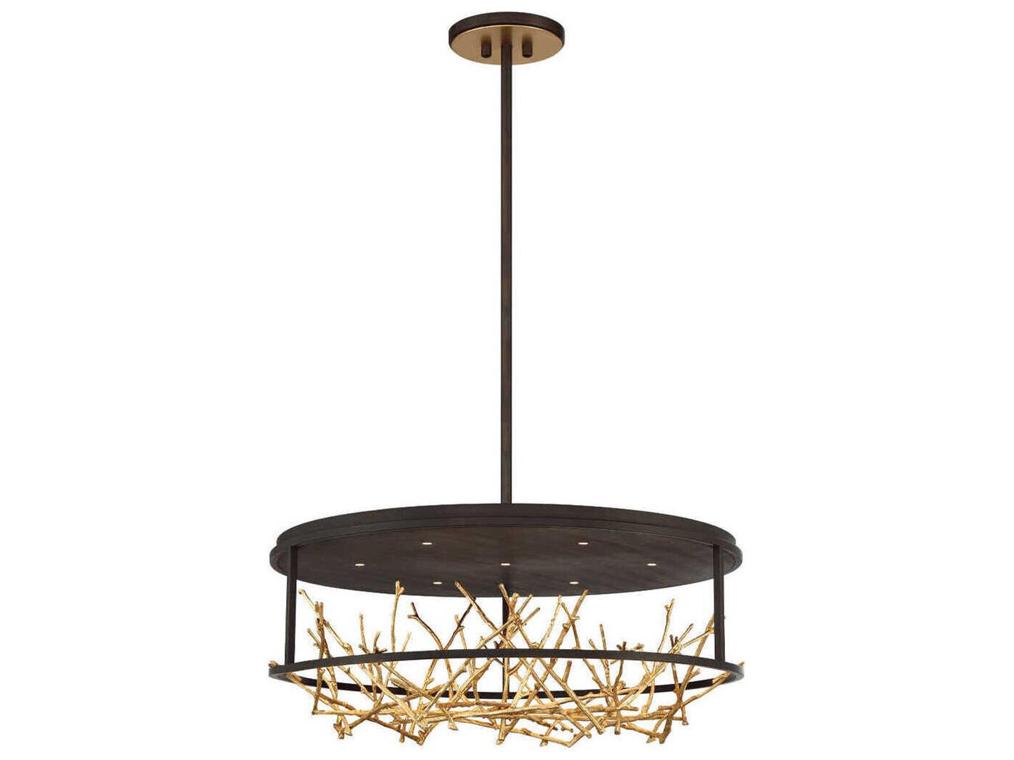 Eurofase Aerie 7-Light Bronze and Gold Round LED Chandelier