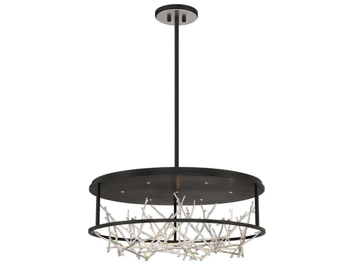 Eurofase Aerie 7-Light Round Chandelier in Silver-Black Finish