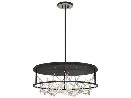 Eurofase Aerie 7-Light Round Chandelier in Silver-Black Finish