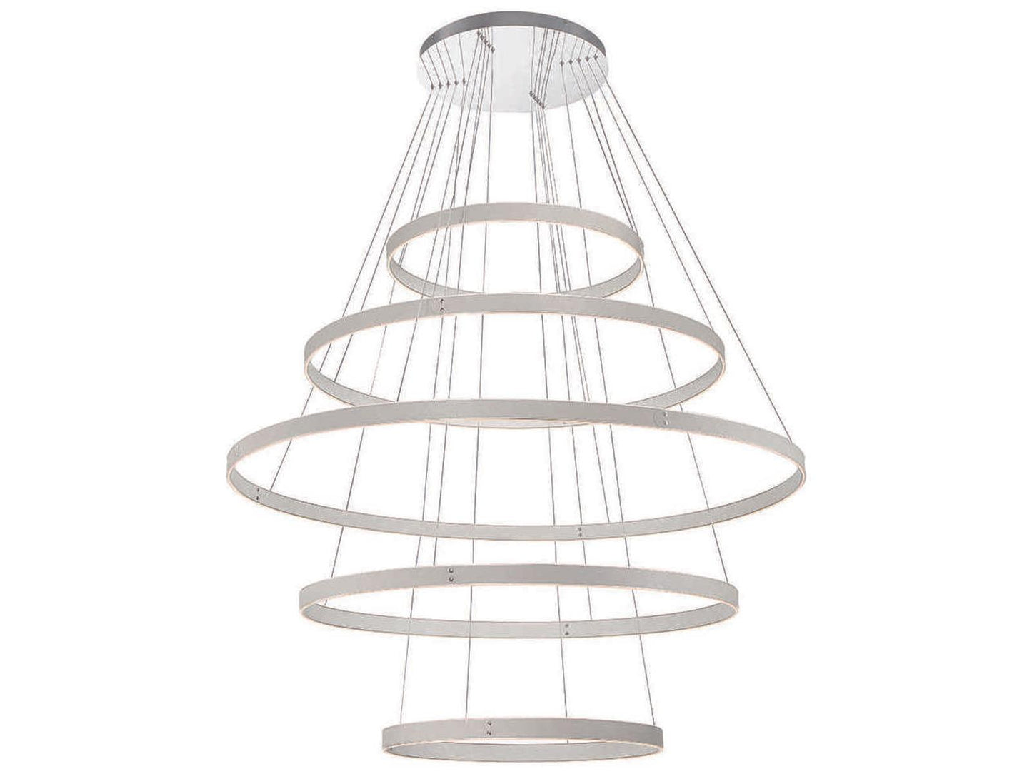 Eurofase Verdura 5-Tier LED Ring Chandelier in Grey and White