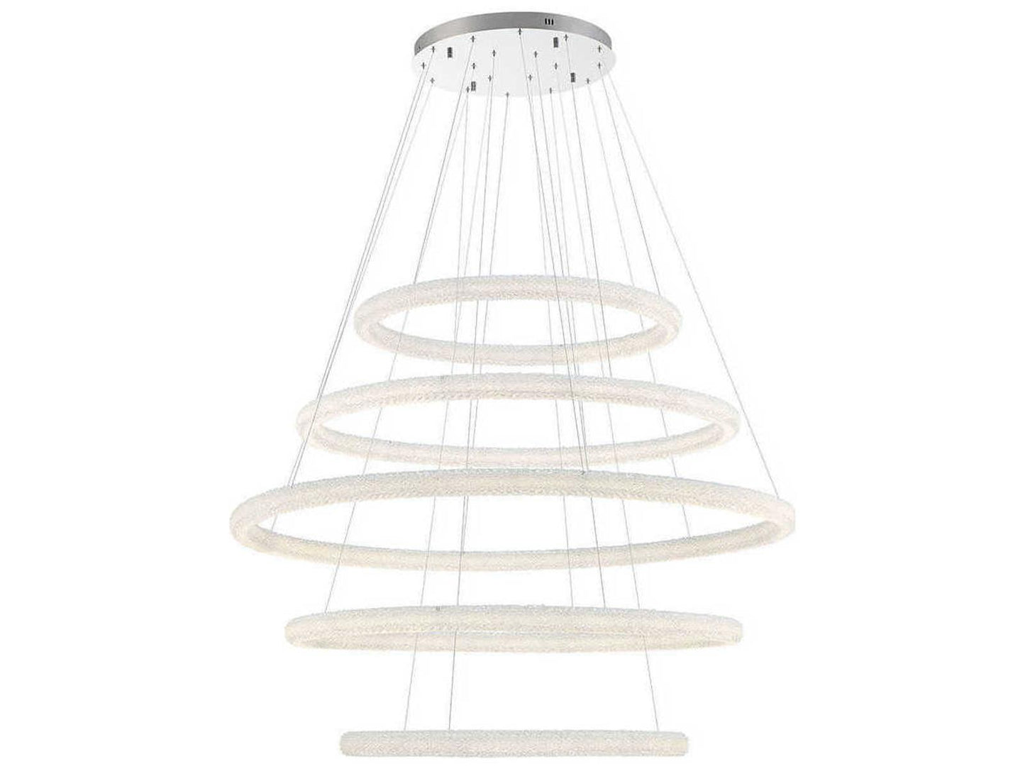 Eurofase Sassi 5-Tier Chrome Crystal LED Linear Chandelier