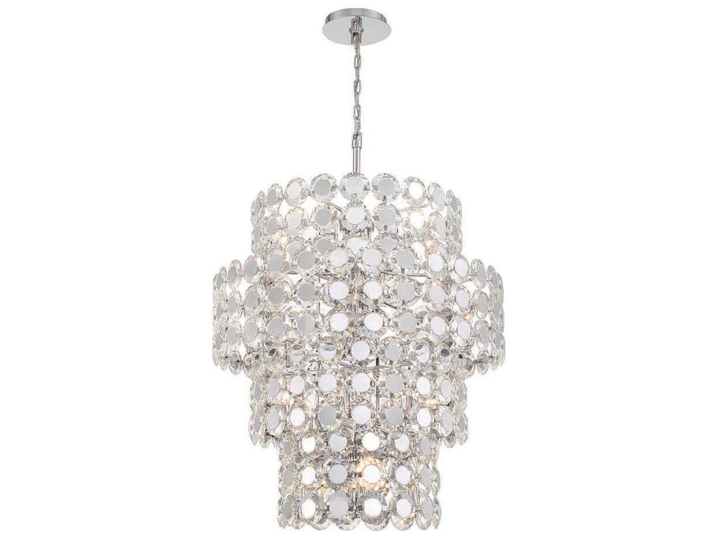 Eurofase Perrene 24-Light Chrome Crystal Drum Chandelier