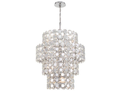 Eurofase Perrene 24-Light Chrome Crystal Drum Chandelier