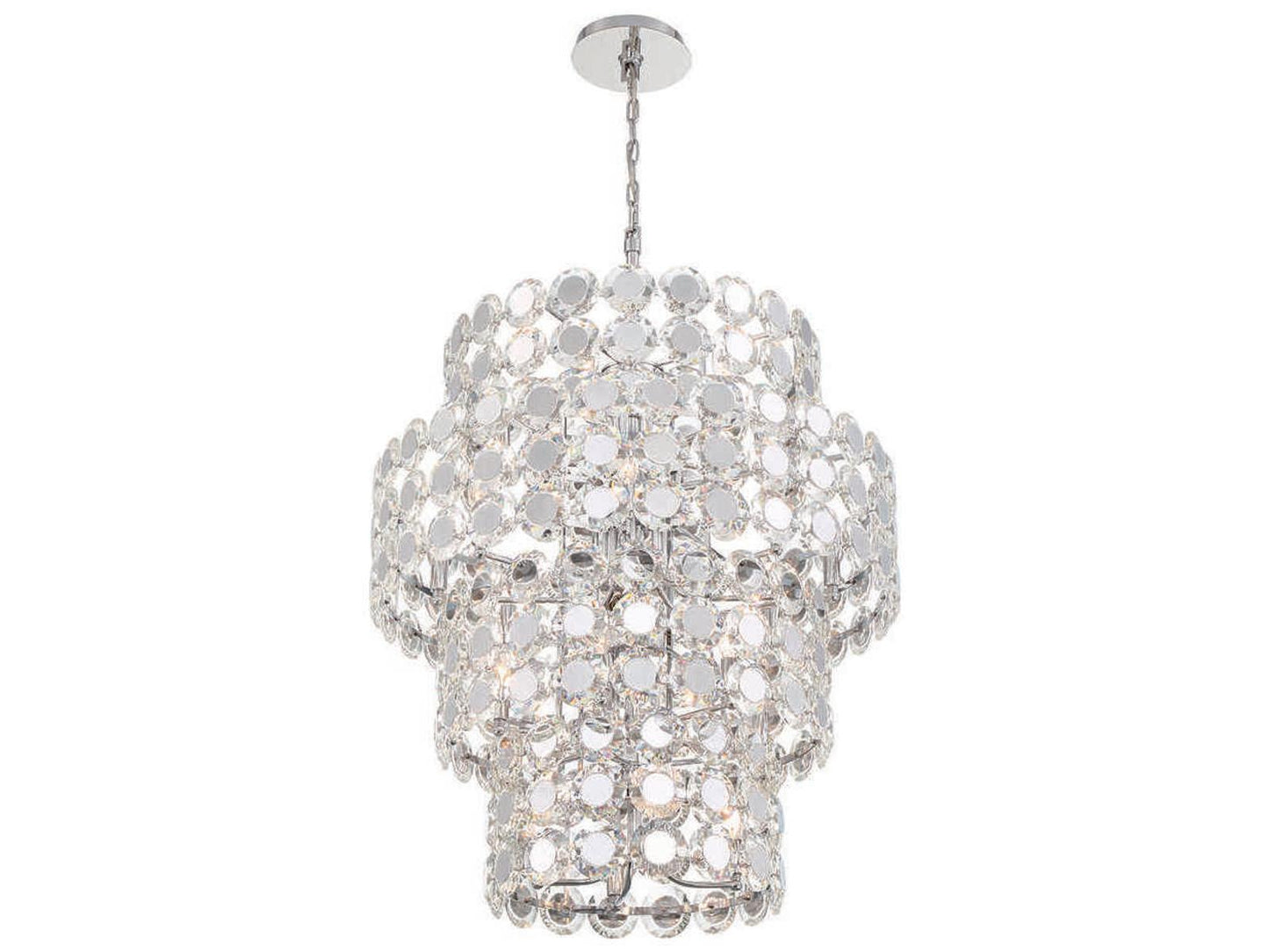 Eurofase Perrene 24-Light Chrome Crystal Drum Chandelier