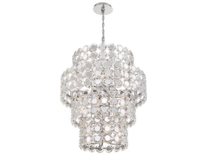 Eurofase Perrene 24-Light Chrome Crystal Drum Chandelier