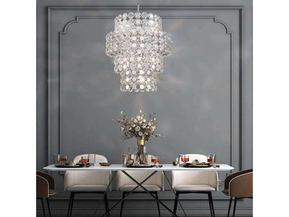 Eurofase Perrene 24-Light Chrome Crystal Drum Chandelier