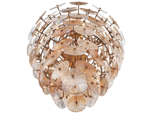 Eurofase Sue-Anne 27-Light Plated Brass Geometric Linear Chandelier