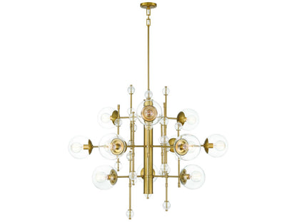 Eurofase 12-Light Traiton Chandelier in Gold with Clear Glass Globes