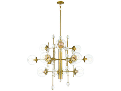 Eurofase 12-Light Traiton Chandelier in Gold with Clear Glass Globes