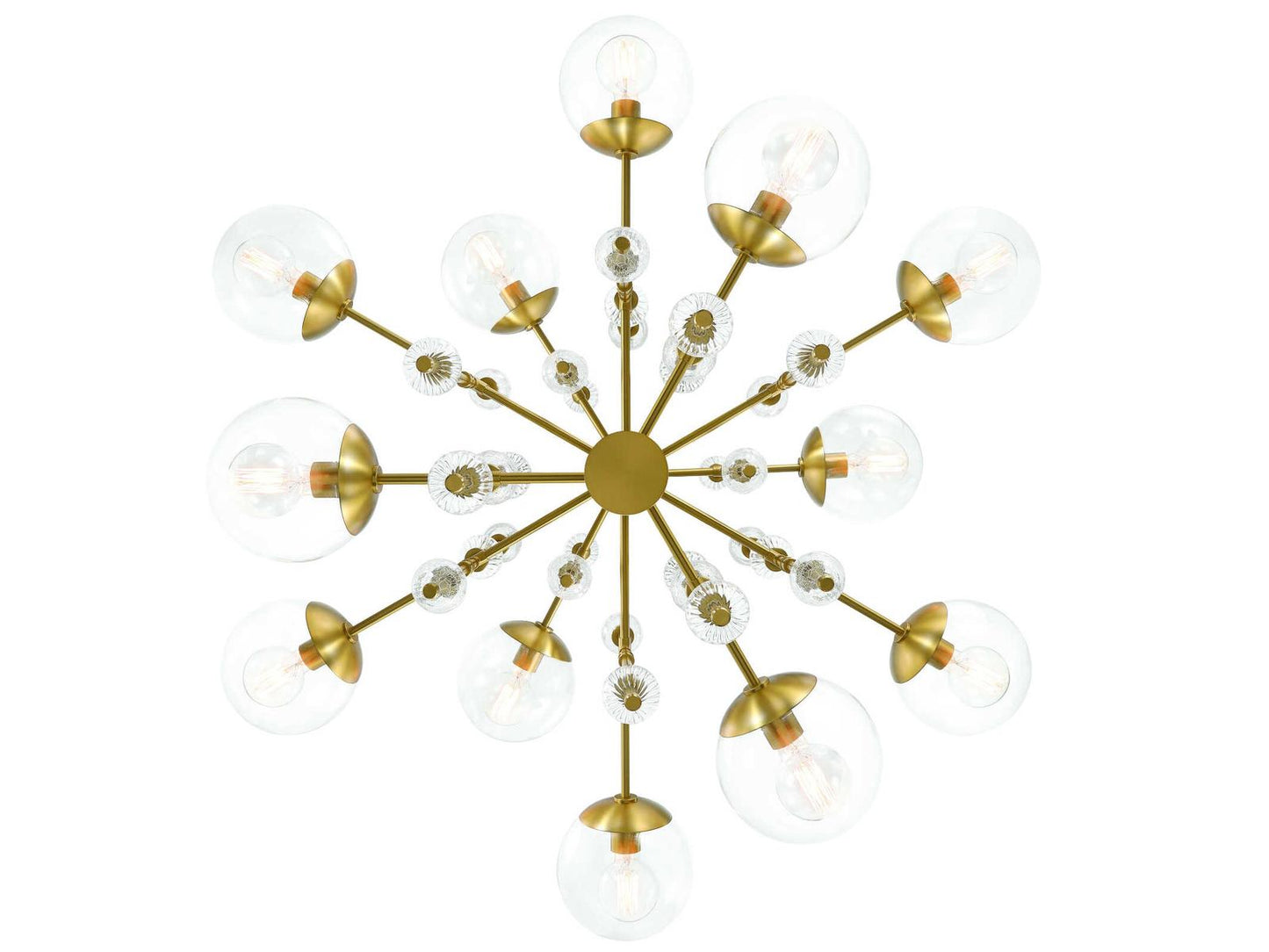Eurofase 12-Light Traiton Chandelier in Gold with Clear Glass Globes