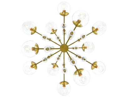 Eurofase 12-Light Traiton Chandelier in Gold with Clear Glass Globes