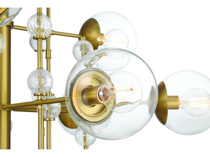 Eurofase 12-Light Traiton Chandelier in Gold with Clear Glass Globes