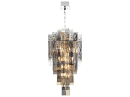 Eurofase Altesa 20-Light Chrome Geometric Chandelier with Mixed Glass
