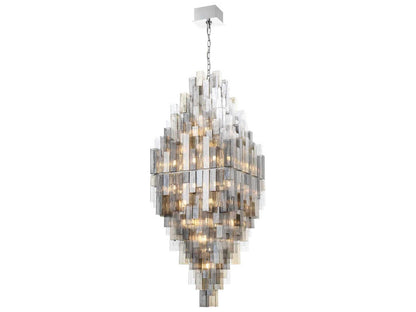 Eurofase Altesa 68-Light Geometric Chandelier in Chrome with Clear Glass