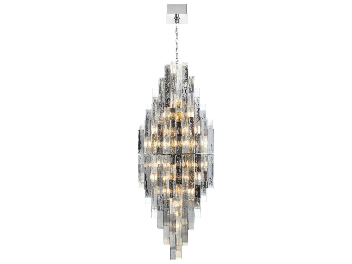 Eurofase Altesa 68-Light Geometric Chandelier in Chrome with Clear Glass