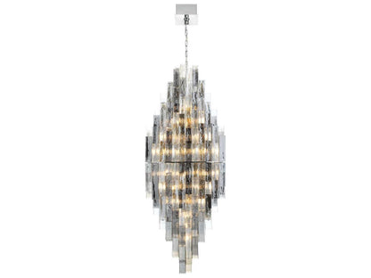 Eurofase Altesa 68-Light Geometric Chandelier in Chrome with Clear Glass