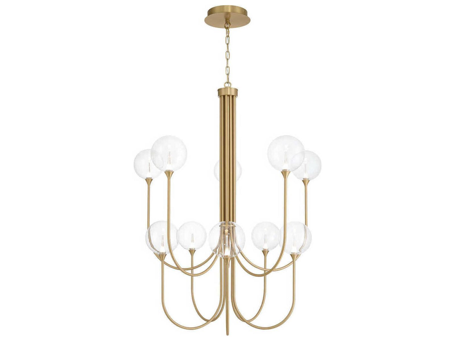 Eurofase Iissa 10-Light Gold Chandelier with Glass Globes