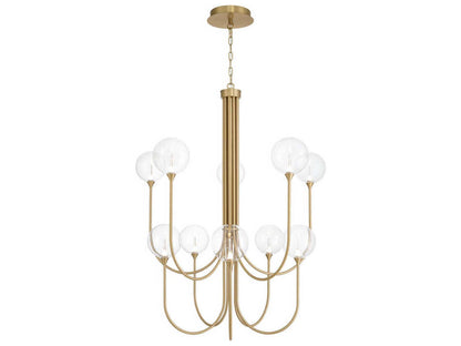 Eurofase Iissa 10-Light Gold Chandelier with Glass Globes