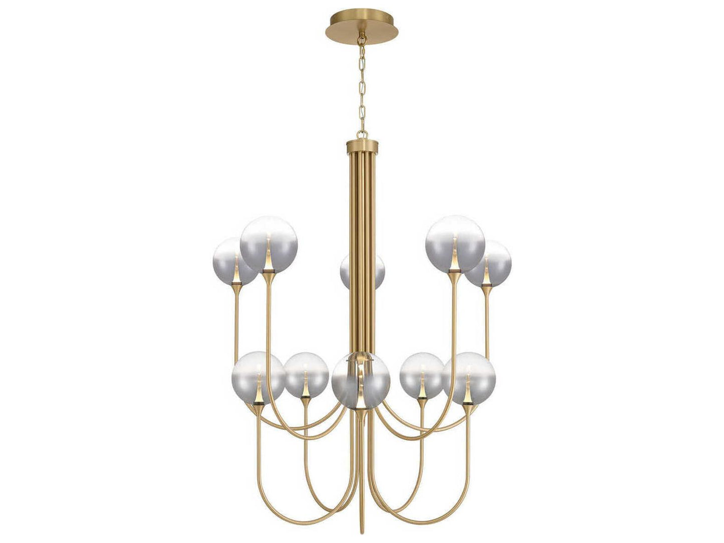 Eurofase Iissa 10-Light Gold Chandelier with Glass Globes