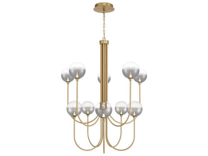 Eurofase Iissa 10-Light Gold Chandelier with Glass Globes