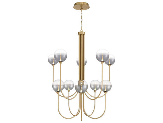 Eurofase Iissa 10-Light Gold Chandelier with Glass Globes