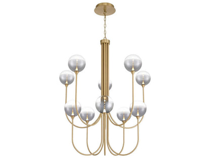 Eurofase Iissa 10-Light Gold Chandelier with Glass Globes