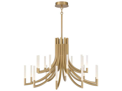 Eurofase Olette 20-Light Gold Geometric Linear Chandelier