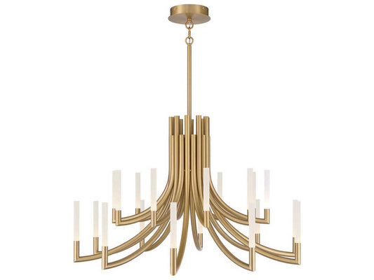 Eurofase Olette 20-Light Gold Geometric Linear Chandelier