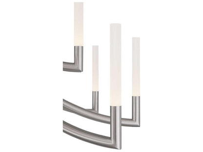 Eurofase Olette 20-Light Linear Chandelier in Satin Nickel with Frosted Acrylic Rods