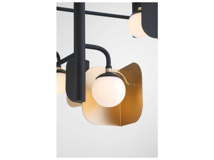 Eurofase Cornice 12-Light Gold Black Geometric LED Chandelier