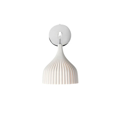 E Wall Lamp ∅ 5.3″ x H 9.4″ / Dia 13.5cm x H 24cm / Chrome & White / Single Wall lamp